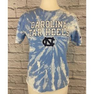 Custom UNC Tarheel Bleach Dye Reverse Tie Dye Tee